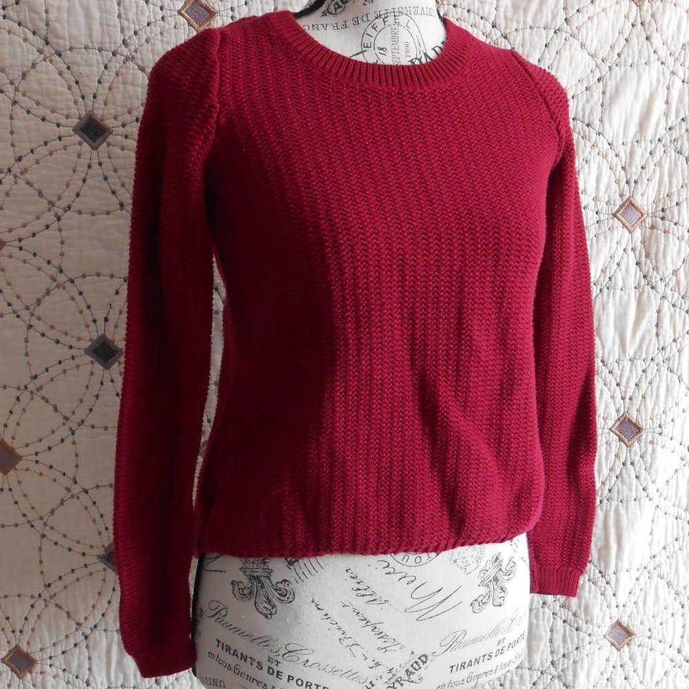 EUC Banana Republic Red Knit Sweater w/zipper XS